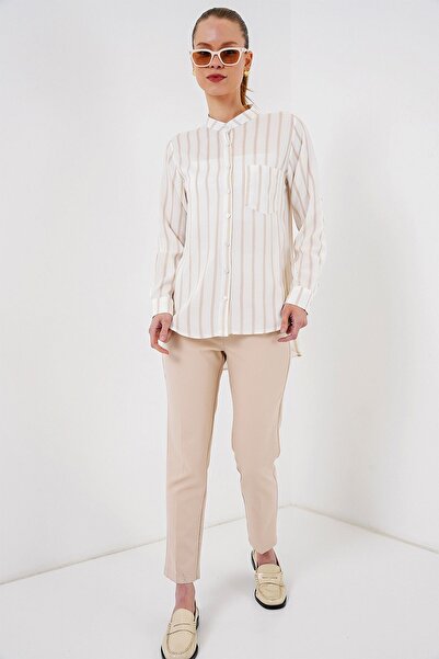 Hiccup Bdart Long Sleeve Striped Shirt with Pockets and Buttons