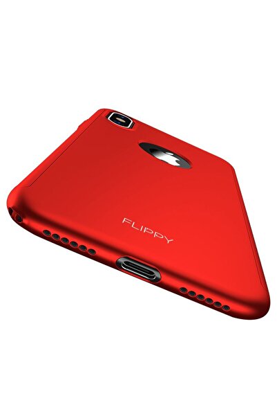 Flippy Case & Screen Protector Set for Apple iPhone X, Full Cover 360°, Plastic + Glass, Red