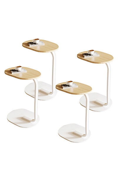 VariFurnx 4pcs 45*30*60cm C-Shaped Coffee Table Sofa Side Table End Table Small Coffee Table Couch Table