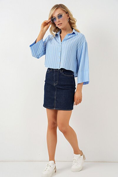 Hiccup Πουκάμισο με ρίγες BDART με κουμπιά, κοντό κόψιμο, oversize