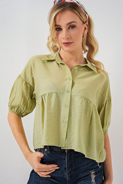 Hiccup Bdart Loose Fit Button down Short Shirt