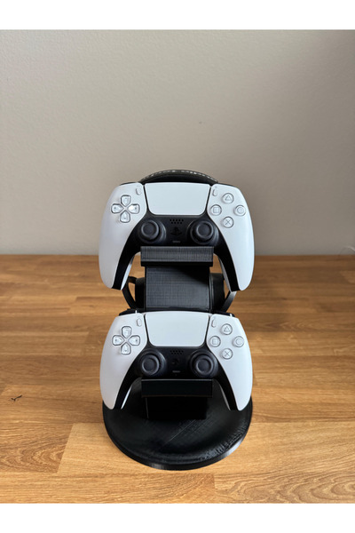 SS 3D MODELLEME حامل لجهاز بلاي ستيشن 4، وذراع التحكم، وإكس بوكس، وحامل سماعات الرأس، حامل مزدوج لوحدة التحكم بالألعاب، منظم