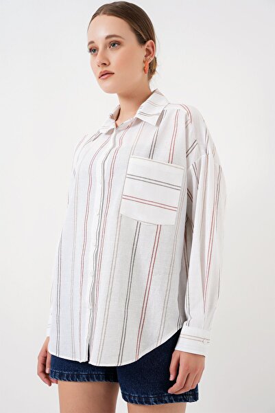Hiccup Cămașă oversize din bumbac cu dungi BDART cu detaliu de buzunar