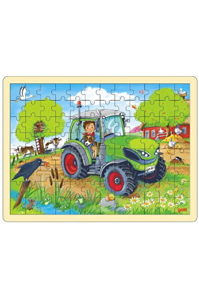 Goki Puzzle Tractorul la Fermă 96 Piese Copii 3 Ani+
