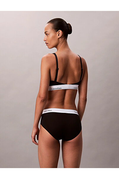 Calvin Klein Kadın Marka Logolu Beyaz Elastik Bantlı Siyah Sütyen LV00QF8503 UB1
