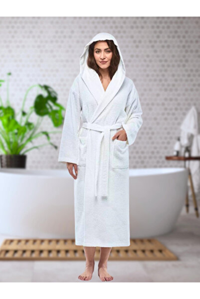 1Chase رداء حمام فاخر من القطن بغطاء رأس