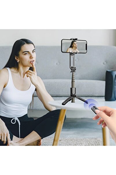 Coverzone Gimbal Tripod - Titreşim Önleyici, 360° Döner, Bluetooth Kumanda, Video Fotoğraf İçin L18 Mini