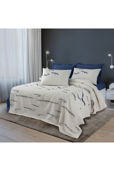 Cotton Box Thin bedspread 1 person 160 x 230 cm, Cotton Box, Larum Dark Blue