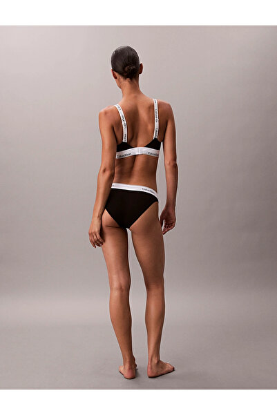 Calvin Klein Kadın Marka Logolu Beyaz Elastik Bantlı Siyah Sütyen LV00QF8504 UB1