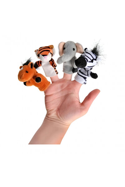 Goki Păpuși de deget cu animale sălbatice, pentru copii de 1 an+, set de 8,