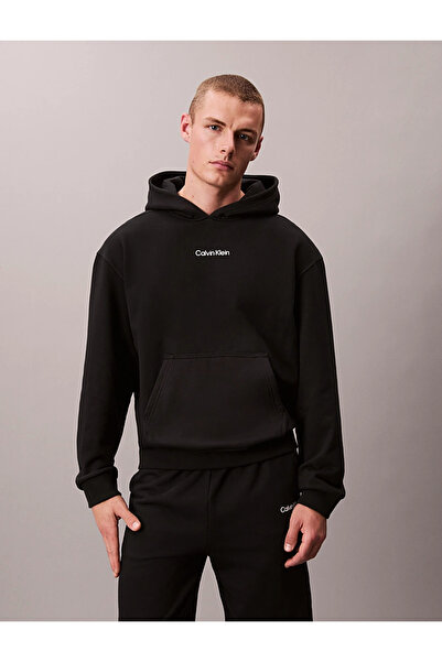 Calvin Klein Erkek Marka Logolu Kapüşonlu Uzun Kollu Günlük Kullanıma Uygun S...