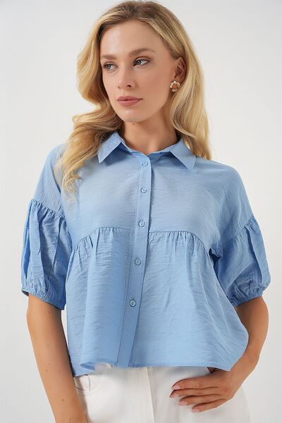 Hiccup Bdart Loose Fit Button down Short Shirt