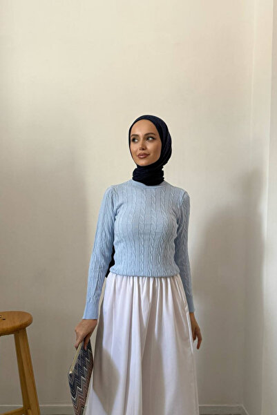 DELBİN سترة تريكو نسائية بياقة دائرية ومفصلة