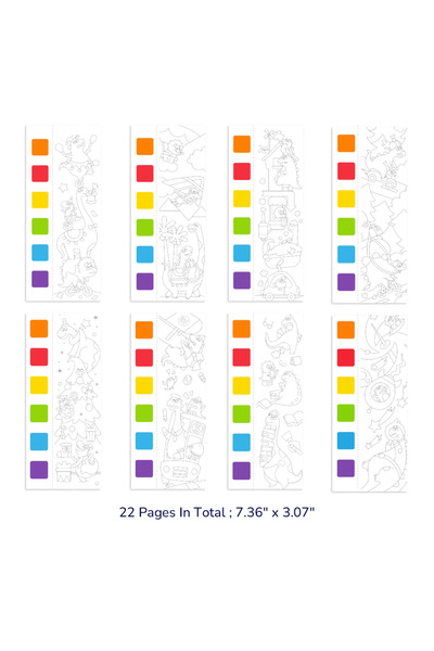 Mideer Coloring Book With Drawings, Includes Paintbrush And Watercolors, Dinosaurs,