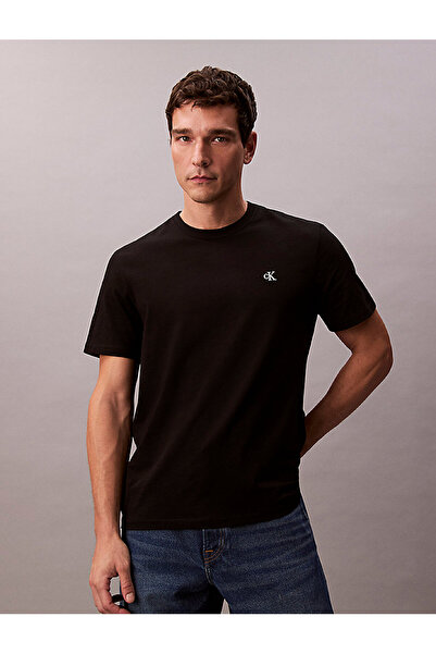 Calvin Klein Men's Brand Logo T-Shirt, Suitable for Daily Use, Black