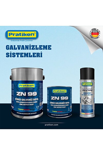 PRATİKEN ENDÜSTRİDE PRATİK ÇÖZÜMLER Çinko Galvaniz Boya 1 Kg
