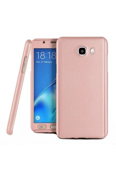 Samsung Husa Galaxy J5 Prime Full Cover 360 Roz Auriu + Folie de protectie