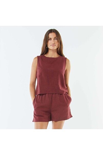 KIABI Linen-blend shorts RED