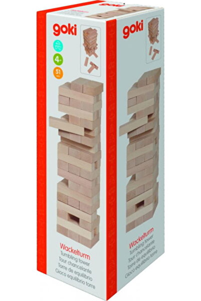 Goki Joc Jenga, de lemn, 4 ani +, pentru copii si adulti,