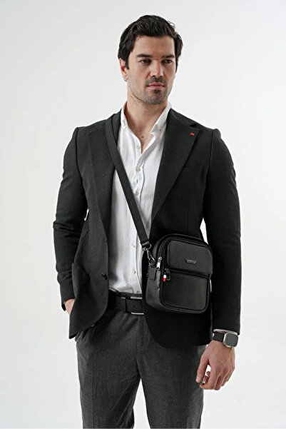 Cambridge Polo Club Men's Long Strap Leather Handbag