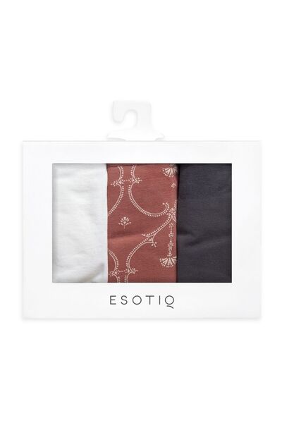 ESOTIQ Women's Panties Set 3-Pack Classic Everyday Briefs Cotton & Elastane | Mia-Mia