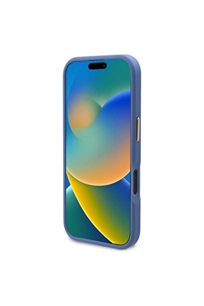 Guess Θήκη για iPhone 16, Σκληρή θήκη με λογότυπο 4G, MagSafe, Μπλε