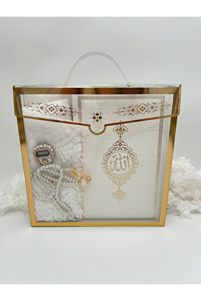 lenagiftworkshop 5 Parça 16X24 Yasin-i Şerifli Hediyelik Kutulu Bohça Seti ( Umre Hac Hediyesi ) Gelin Damat Bohçası
