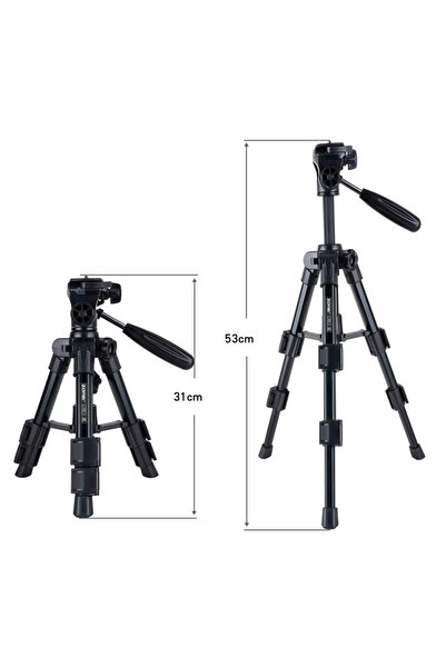 zomei Mini trepied profesional Q100 Mini din aluminiu cu 3 sectiuni, cap panoramic, greutate maxima