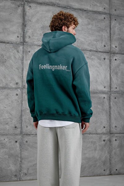 NOMARC Green Esent Oversized Sweatshirt with Spray Detail