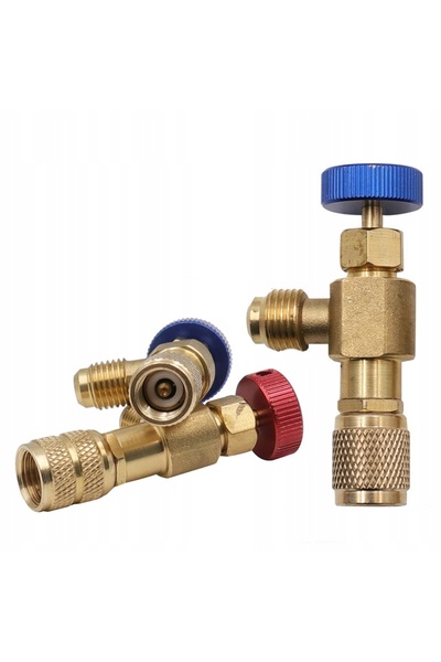 Rosfix R32 Bottom R410 Side Fill Valve | Blue, Thread 11/12 mm