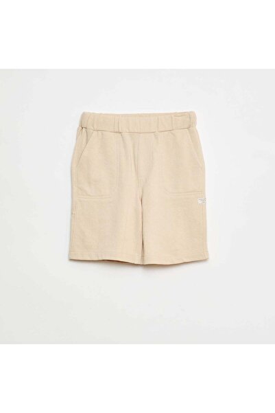 KIABI شورت برمودا أبيض من قماش تيري فرنسي منعش