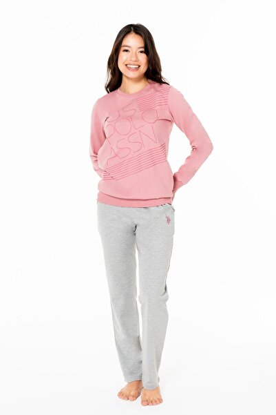 U.S. Polo Assn. Kadın 2 İplik Kışlık Ev Giyim Pijama Takım, US POLO ASSN Yazılı