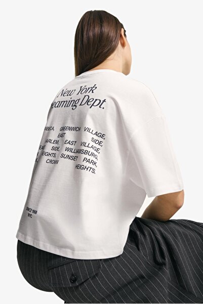 Bershka Boxy-fit short sleeve print T-shirt