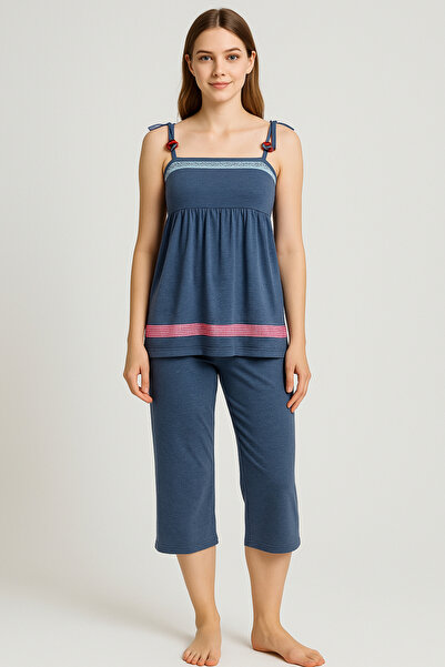 TAVSİYESEVER Cotton Strap Capri Pajama Set – Comfortable Fit
