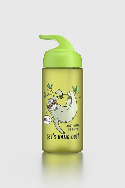 Renga Moly Patterned 500 ml Tritan Children's Water Bottle with Straw 912131 Green