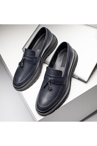 BMoD Mocasini bărbătești din piele albastră MOD11901