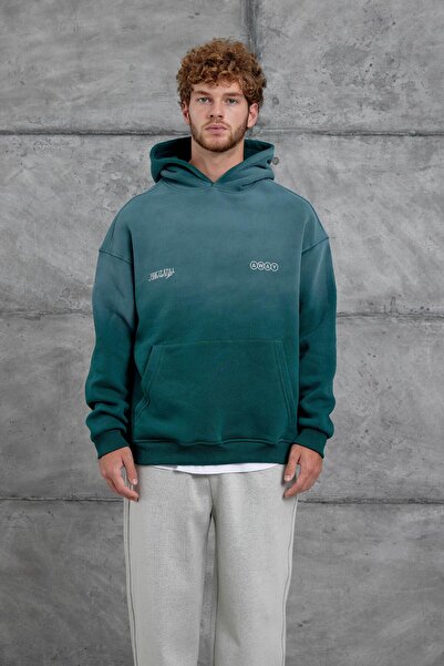 NOMARC Green Esent Oversized Sweatshirt with Spray Detail