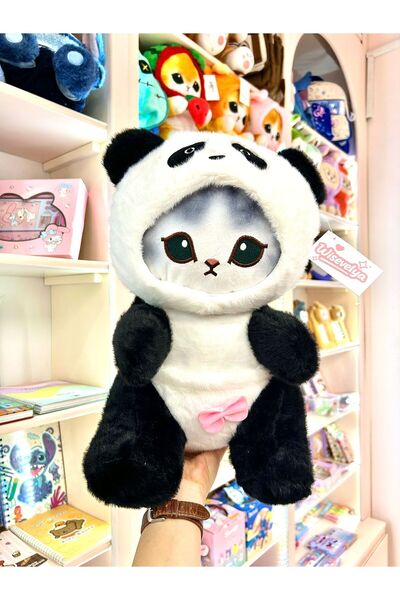 Wisevelya Cute Cat Plush Toy in Panda Costume