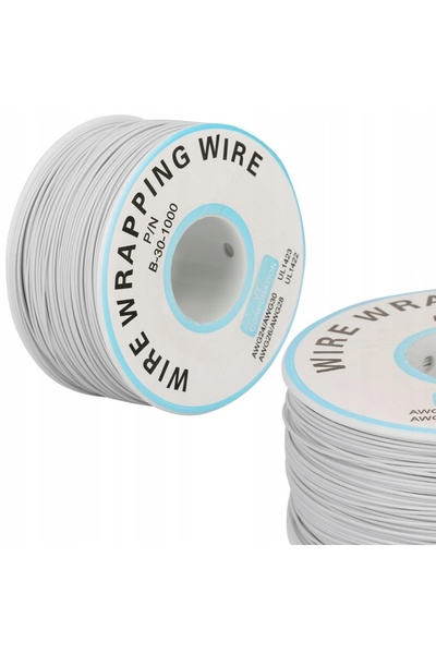 Rosfix Cablu Kynar AWG30 0.25mm Gri 200M | Cupru Stagnat, Ø0.6mm, 300V