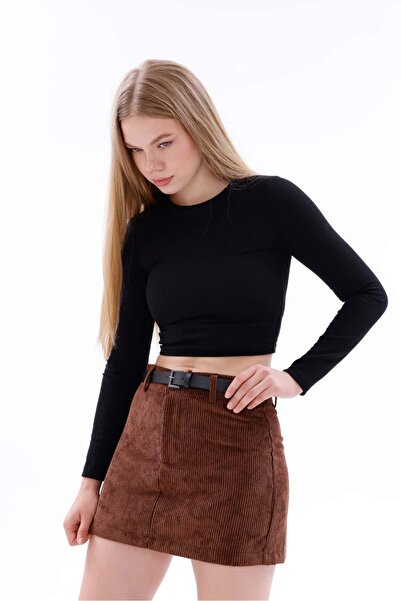 Pulli Collection Kadife Korduroy Mini Şort Etek