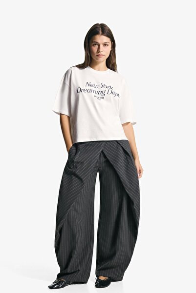 Bershka Boxy-fit short sleeve print T-shirt