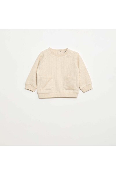 KIABI Sweatshirt + Ribbed Leggings Set - 2 Pieces BEIGE