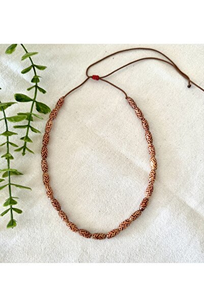 Atelier Çağla Cylinder Ethnic Wooden Pendant