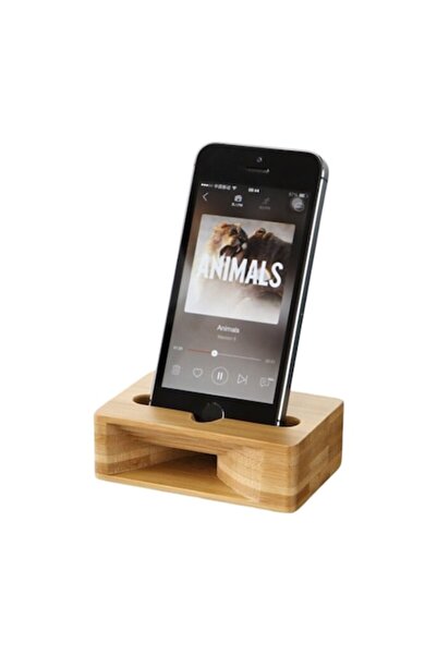 NEO Ξύλινη Βάση από Μπαμπού για Κινητά Τηλέφωνα Neo™ με Ενισχυτή Ήχου, 10x3x6 εκ.