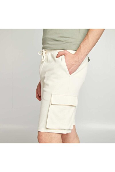 KIABI Lightweight sweatshirt fabric multi-pocket shorts WHITE