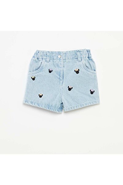KIABI شورت جينز ديزني ميني ماوس مطرز باللون الأزرق