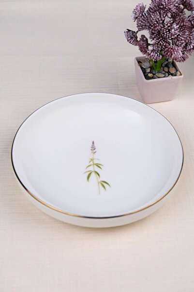 tabakevi Tabak Evi Porcelain Natura Cluster Gold Gilded Deep Plate 18.50cm Set of 4