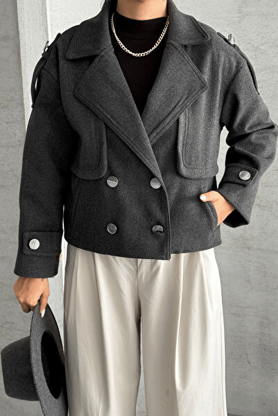 giyimmasalı Kaşe Fabric Bomber Jacket - Anthracite