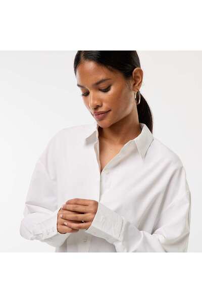 KIABI Plain Poplin Shirt WHITE