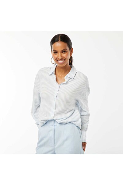 KIABI قميص فيسكوز متدفق باللون الأزرق